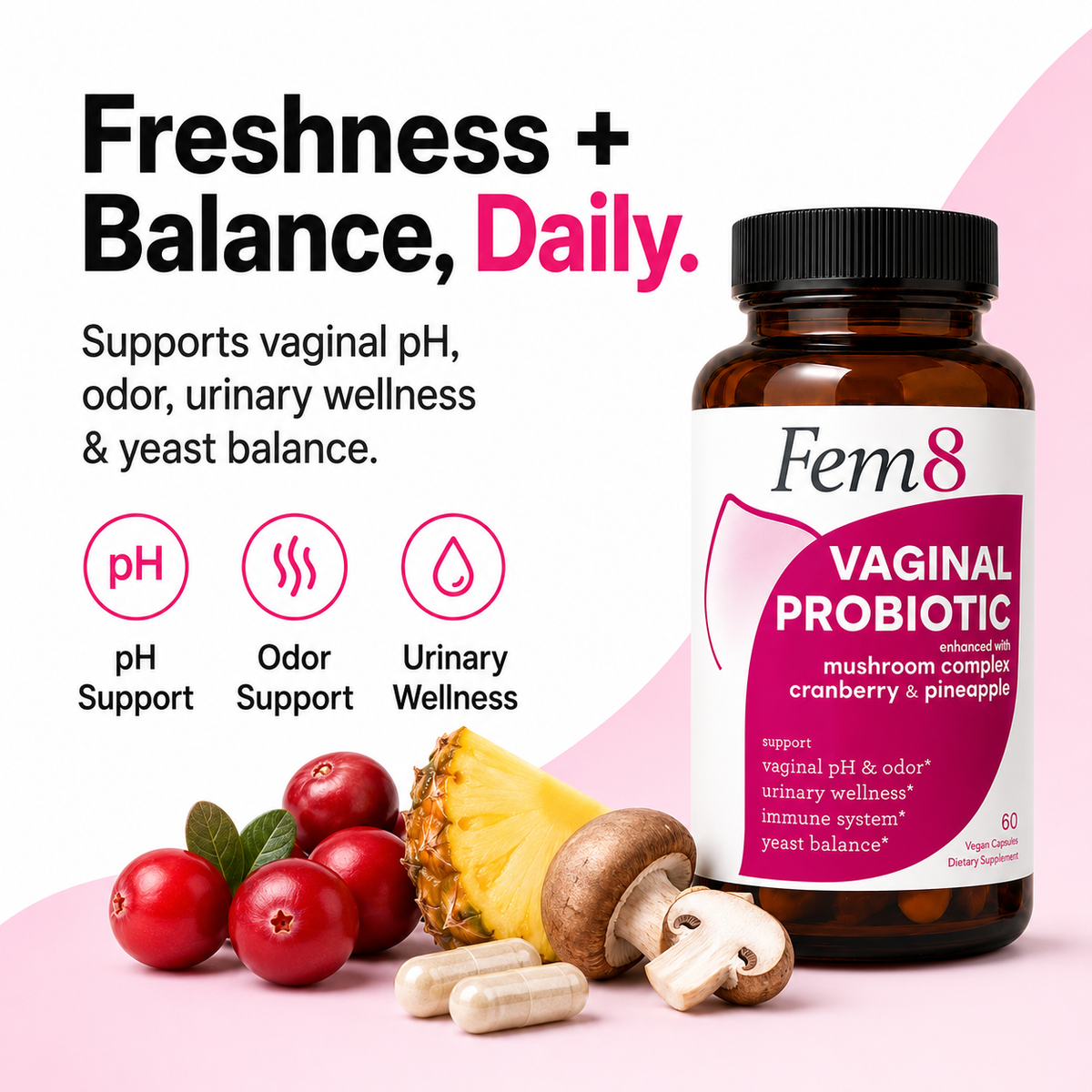 FLORA+ Vaginal Probiotic By FEM8